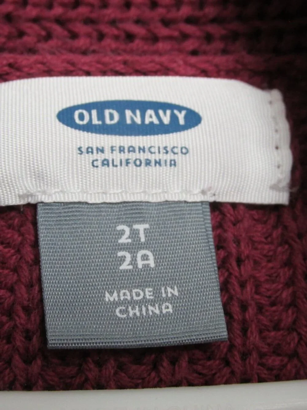 Old‎ Navy Pullover Turtleneck Sweater Toddler Girls  2T Burgundy Red Long Sleeve